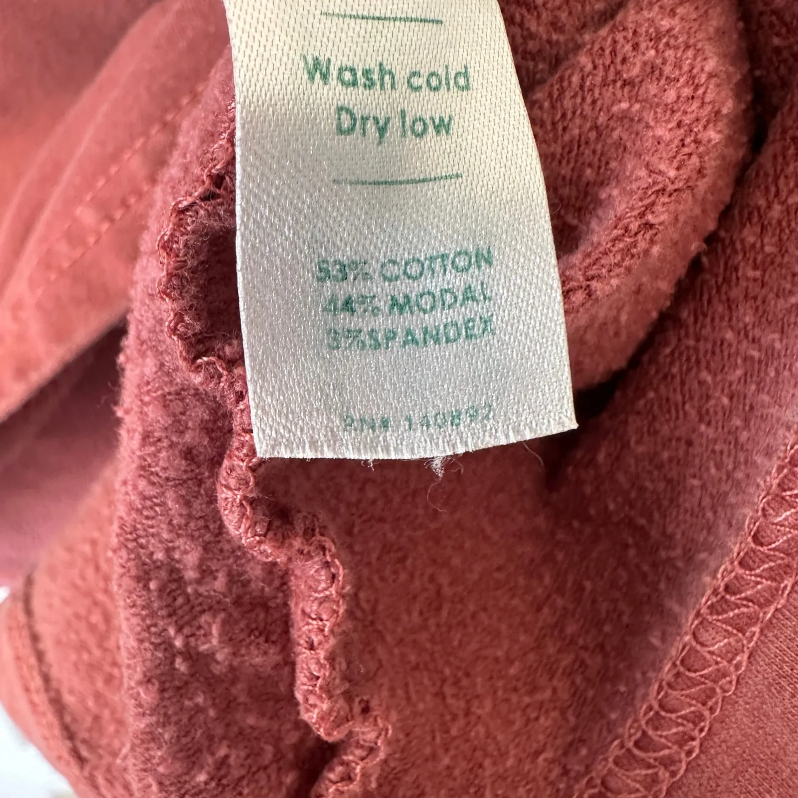 Marine Layer Tate Crop Sweatshirt Red Ochre Muted Comfy Modal Cotton Womens XL - Image 4