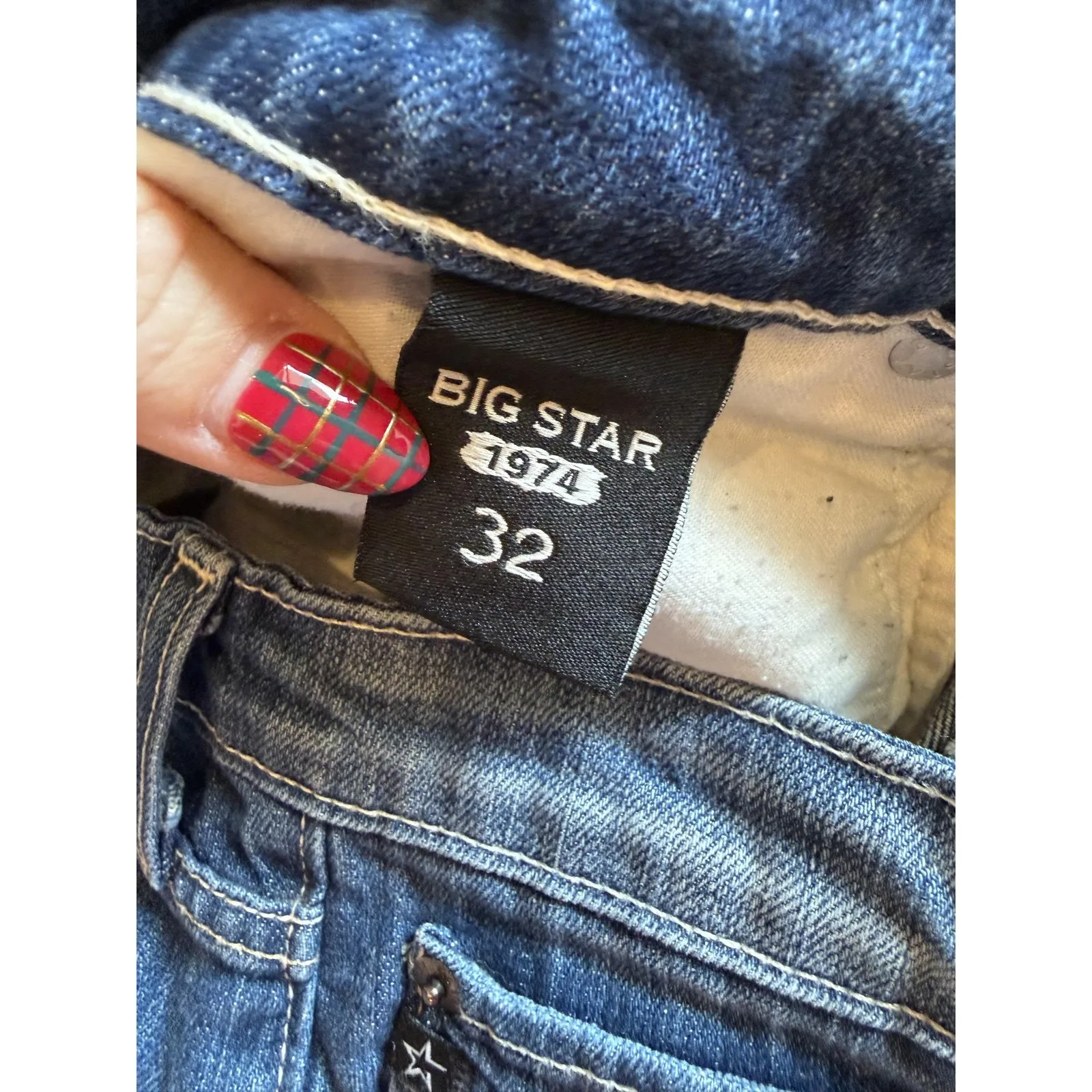 Big Star Remy Skimmer Denim Shorts Womens 32 Blue Distressed Low Rise Casual - Image 5