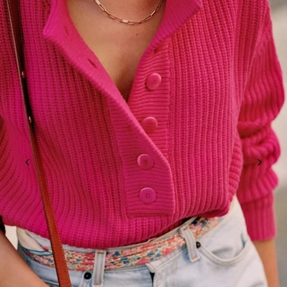 Sézane Sezane Lucas Pullover Sweater in Bright Pink Size S - Image 2