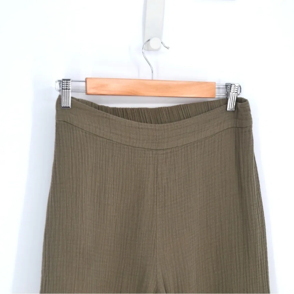 Jenni Kayne Playa Wide Leg Gauze Pants Crop Cotton Sage Green Women's S - Image 3