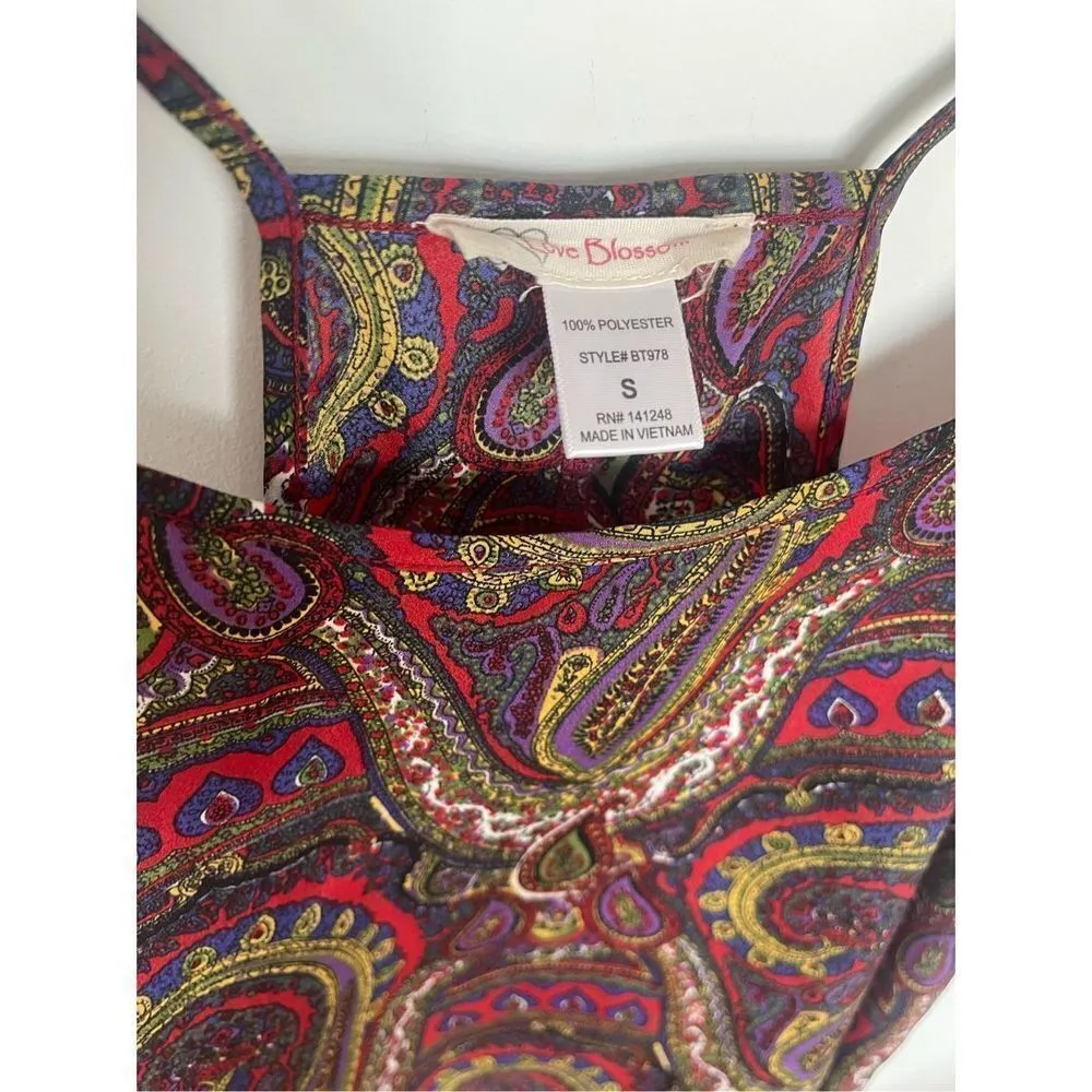 Unique ￼ Paisley ￼Women's Tank Top​​​​​​​​​​​​​​​​​ Red - Image 12