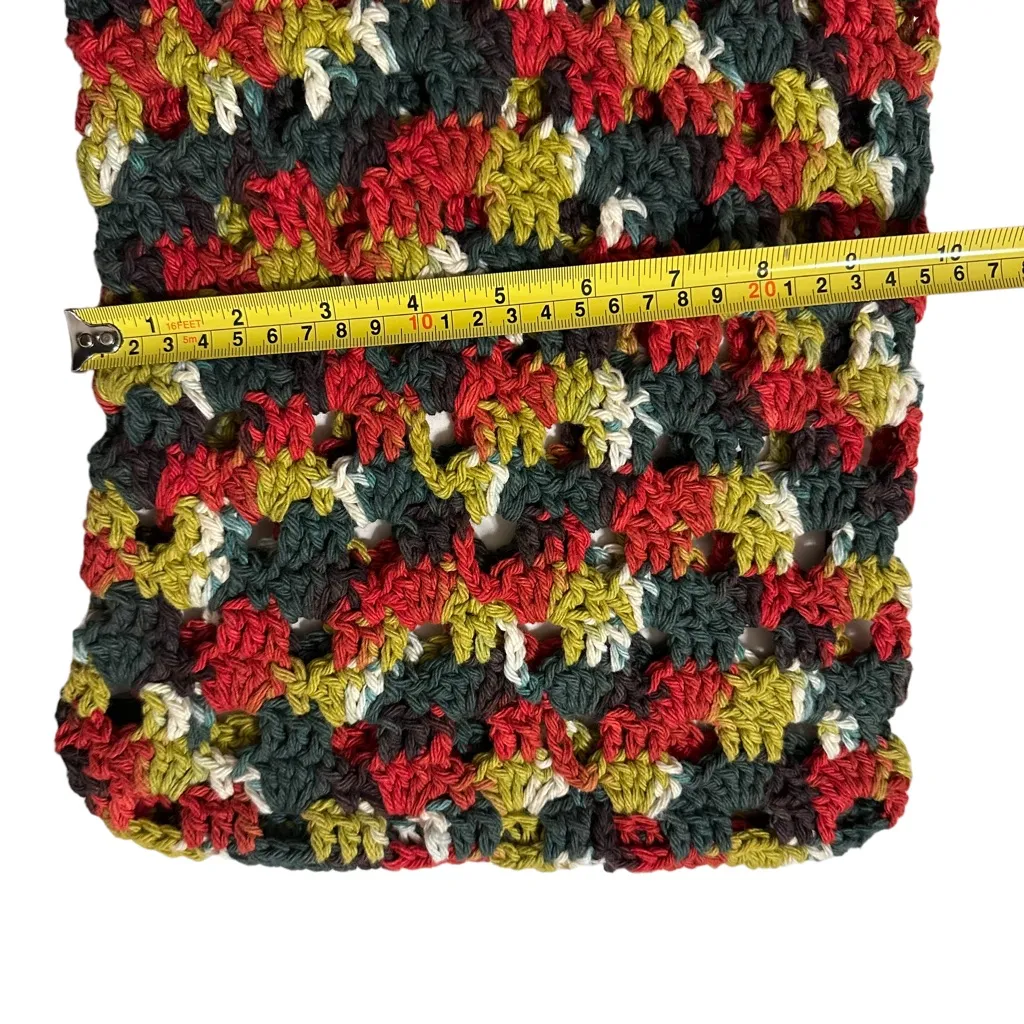 Hand Crochet‎ Green Red Hand Bag Tote Bag - Image 7