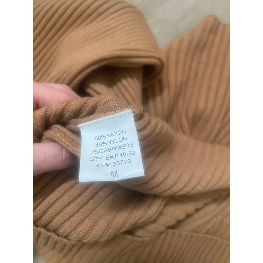 NWT Grey Bandit Cropped Mockneck Brown Sweater Size‎ Medium - Image 4