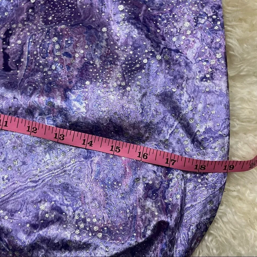 Vintage 90’s Does 70’s Gunne Sax Purple Marbled Body Con Dress 9/10 - Image 9