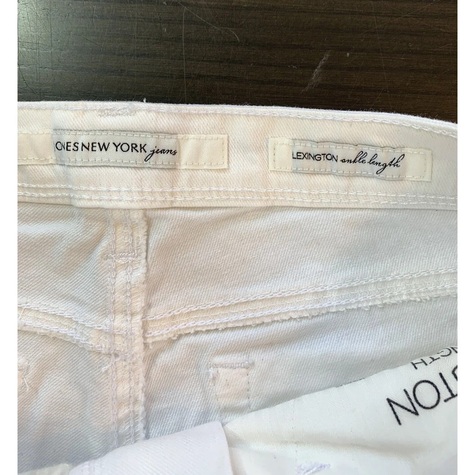 Jones‎ New York Lexington White Jeans Women's 4 Stretch Summer Denim Cuff Ankle - Image 5