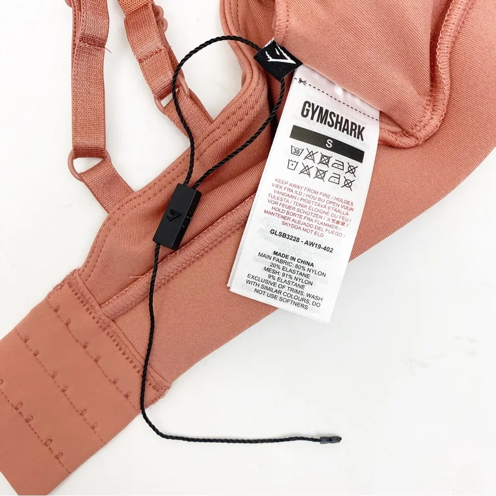 NEW Gymshark Laser Cut Strappy Sports Bra Deep Blush Pink Terracotta - Image 13