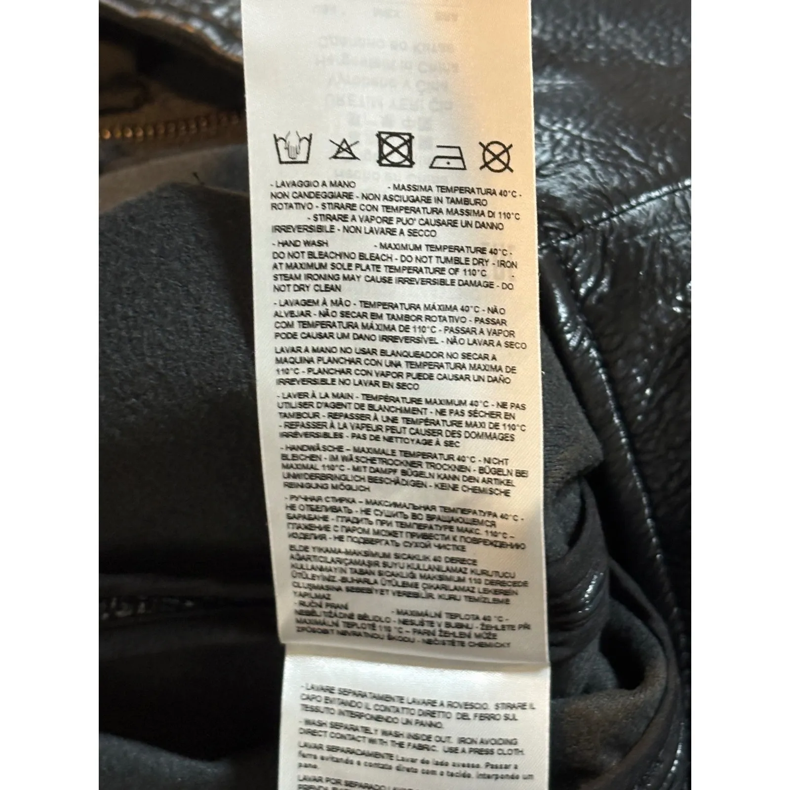 Armani Exchange Black Patent Vinyl High Waisted Zip Front Mini Skirt Size 4 NWT - Image 14