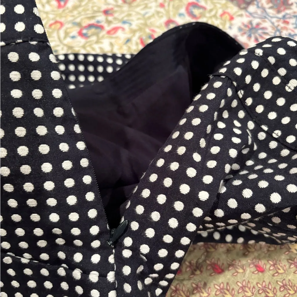 The Limited Deep Navy and White Polka Dot Pencil Skirt - Image 8