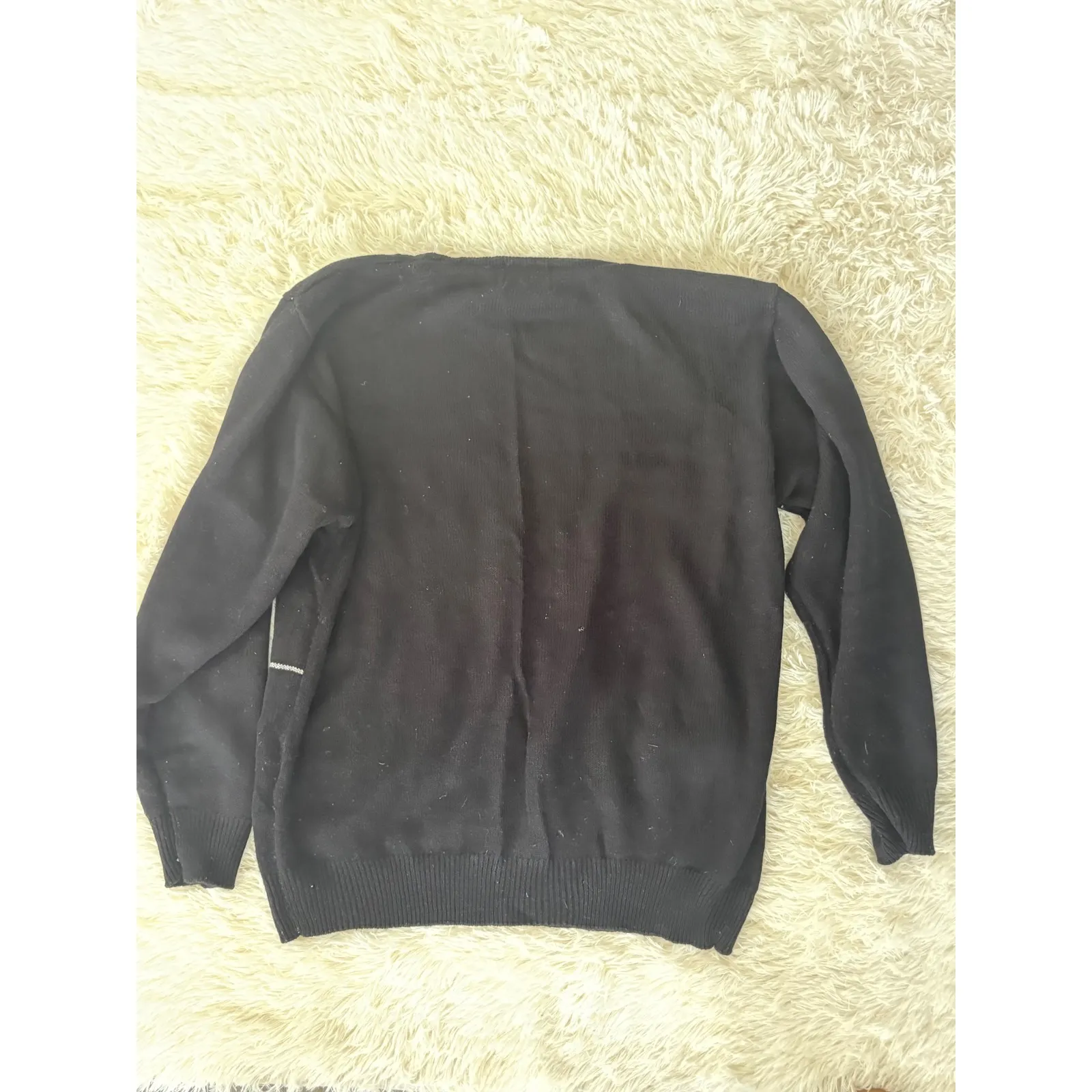 Accent On You Black Festive Sequin‎ Christmas Sweater Wreath Reindeer Horse 1X - Image 3