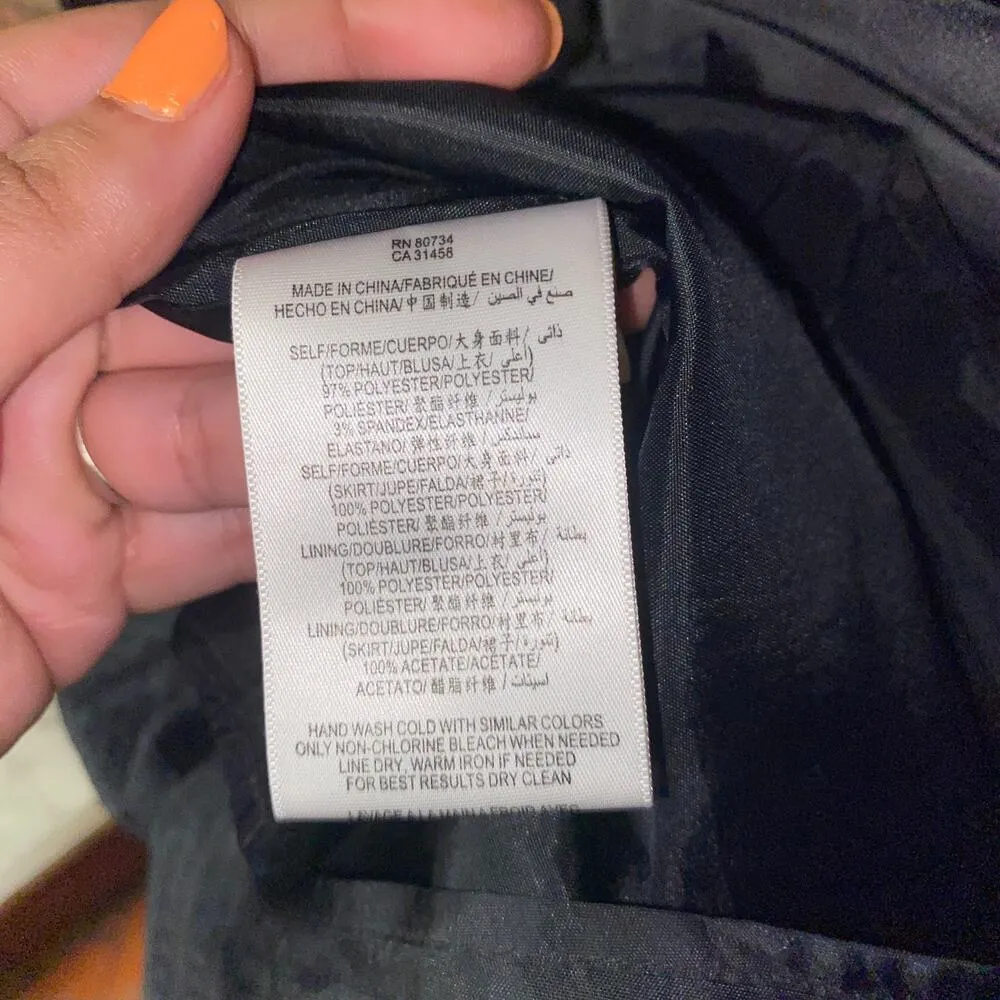 Max and Cleo Black Textured Sleeveless Little Mini Cocktail Dress Women's Size 6 - Image 6