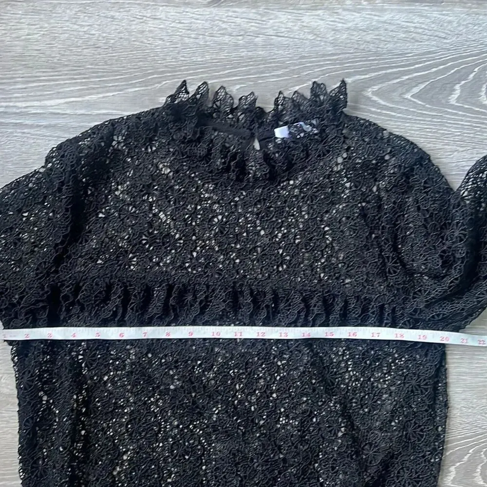 ANINE BING  Black Lace Sweatshirt - Image 4