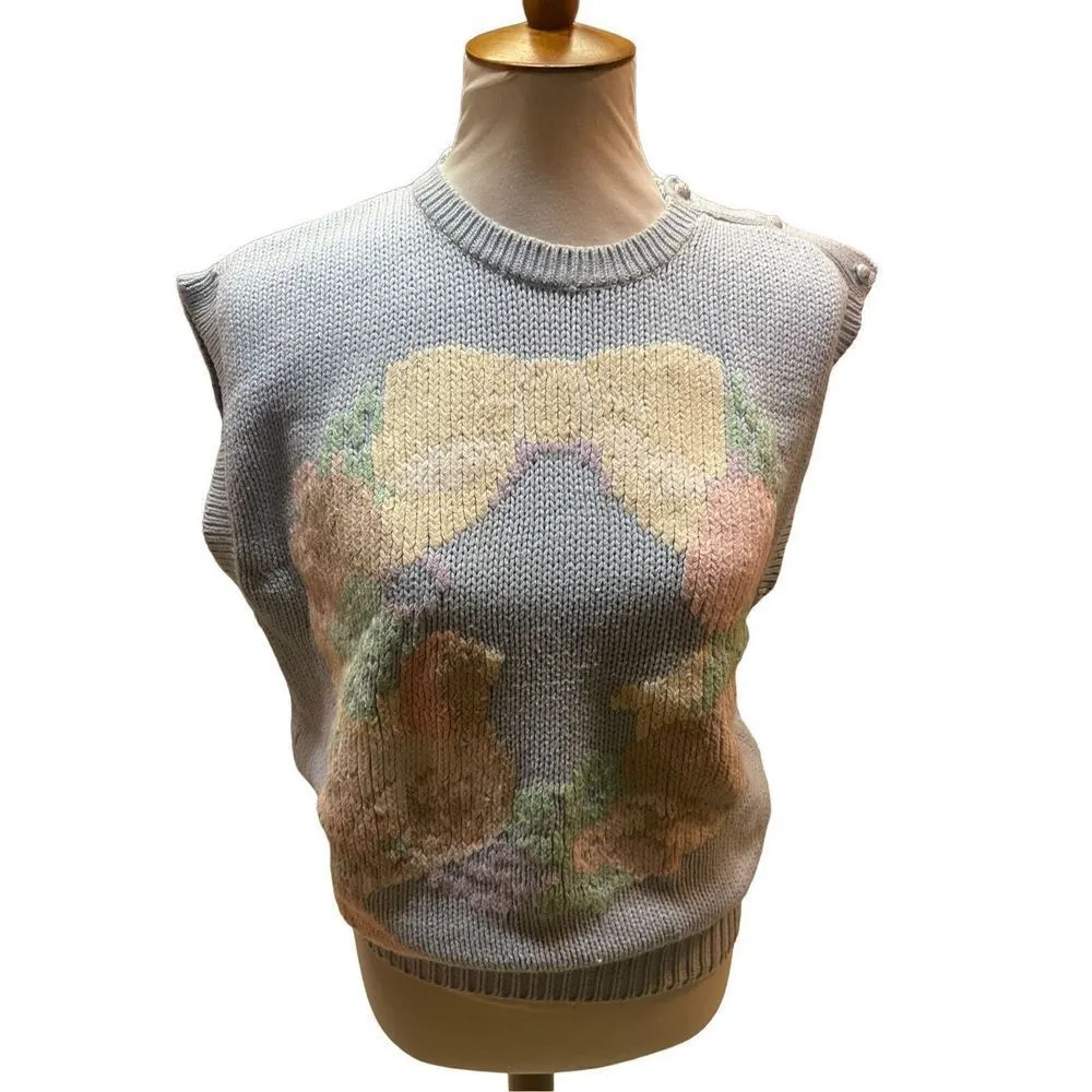 The Eagles Eye Vintage Light Blue Sleeveless Sweater Size Medium - Image 13