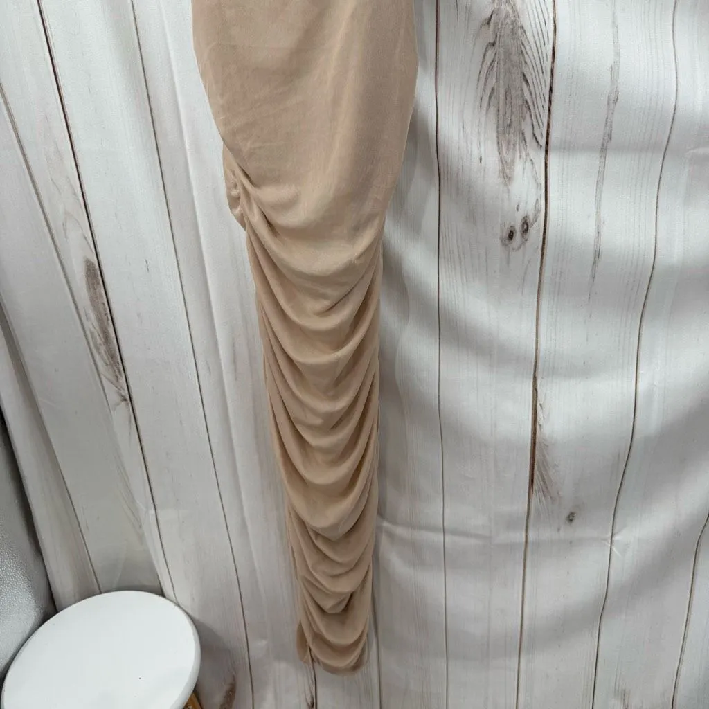 Almost Famous Women’s Medium Tan Chain Maxi Dress Scrunched - Image 2