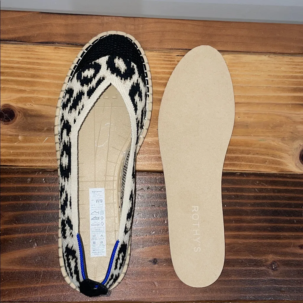 Rothy's Espadrilles Sandy Cat Leopard Print Knit Ballet Flats Shoes Size 9 NWOB - Image 10