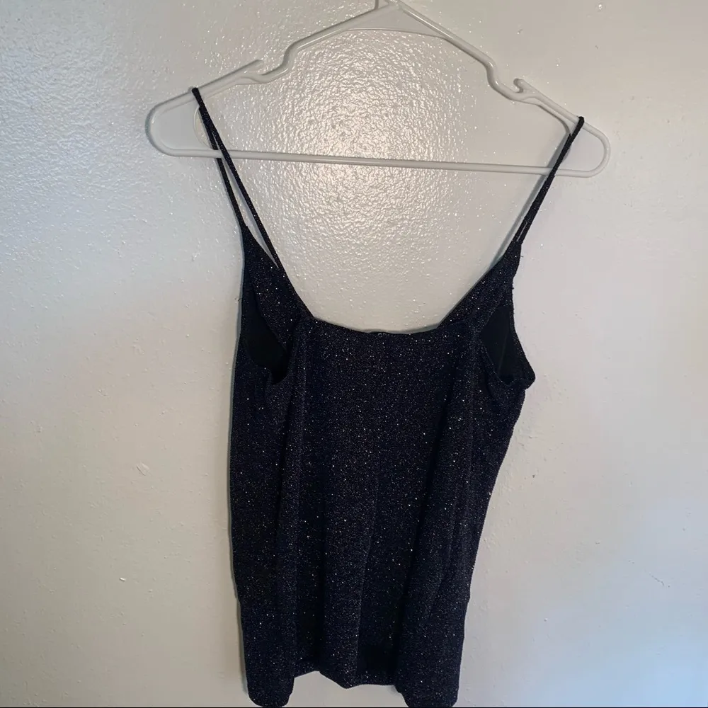 Mango Suit Sleeveless Faux Wrap Blouse Black Beaded - Image 7