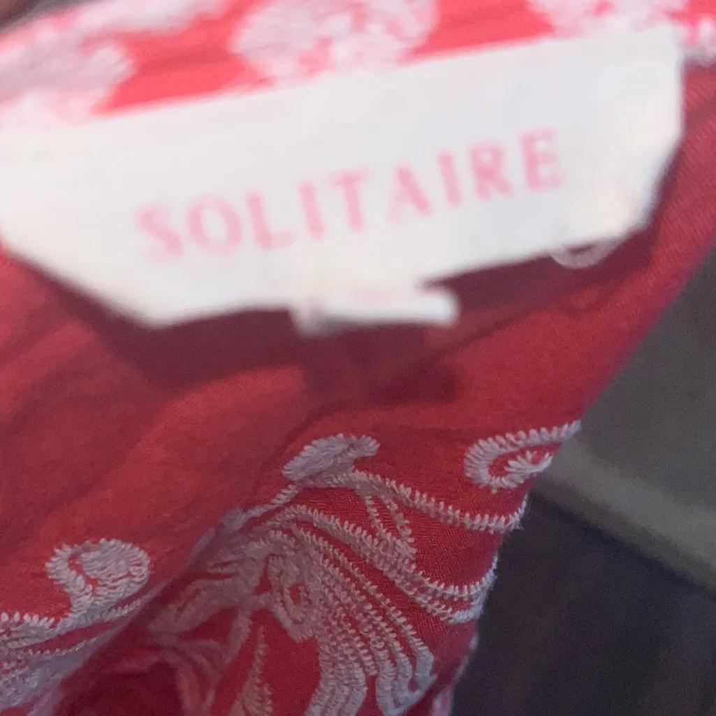 Solitaire Red and White Embroidered Top - Image 2