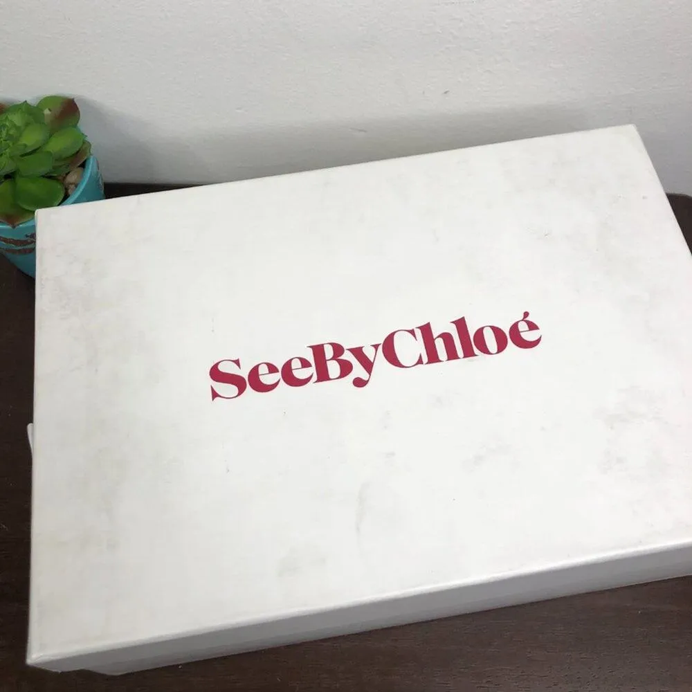 NEW See By Chloe 'Patti' Tri-Tone Striped Leather Cork Wedge Sandals - Image 11