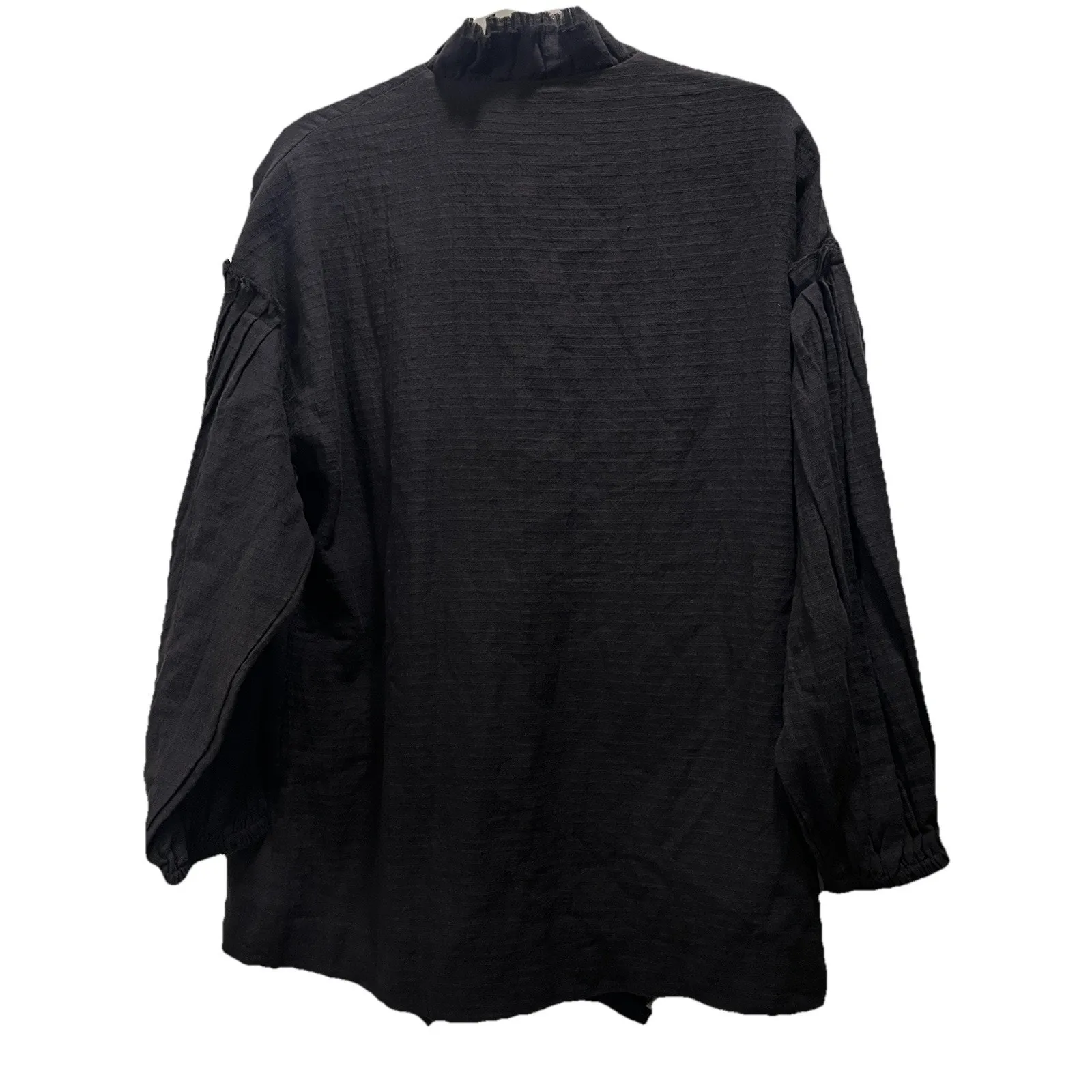 Mirth Stockholm Jacket Gray Size Large Open Front Bohemian Textured Lagenlook - Image 4