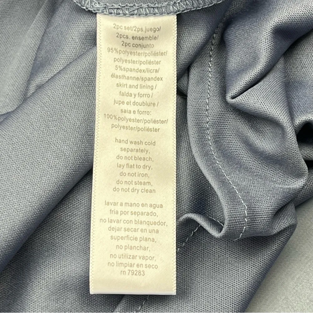 Alex Evenings Tea Length Jacket Dress Wedding Formal Events Steel Blue SZ 18 NEW - Image 8