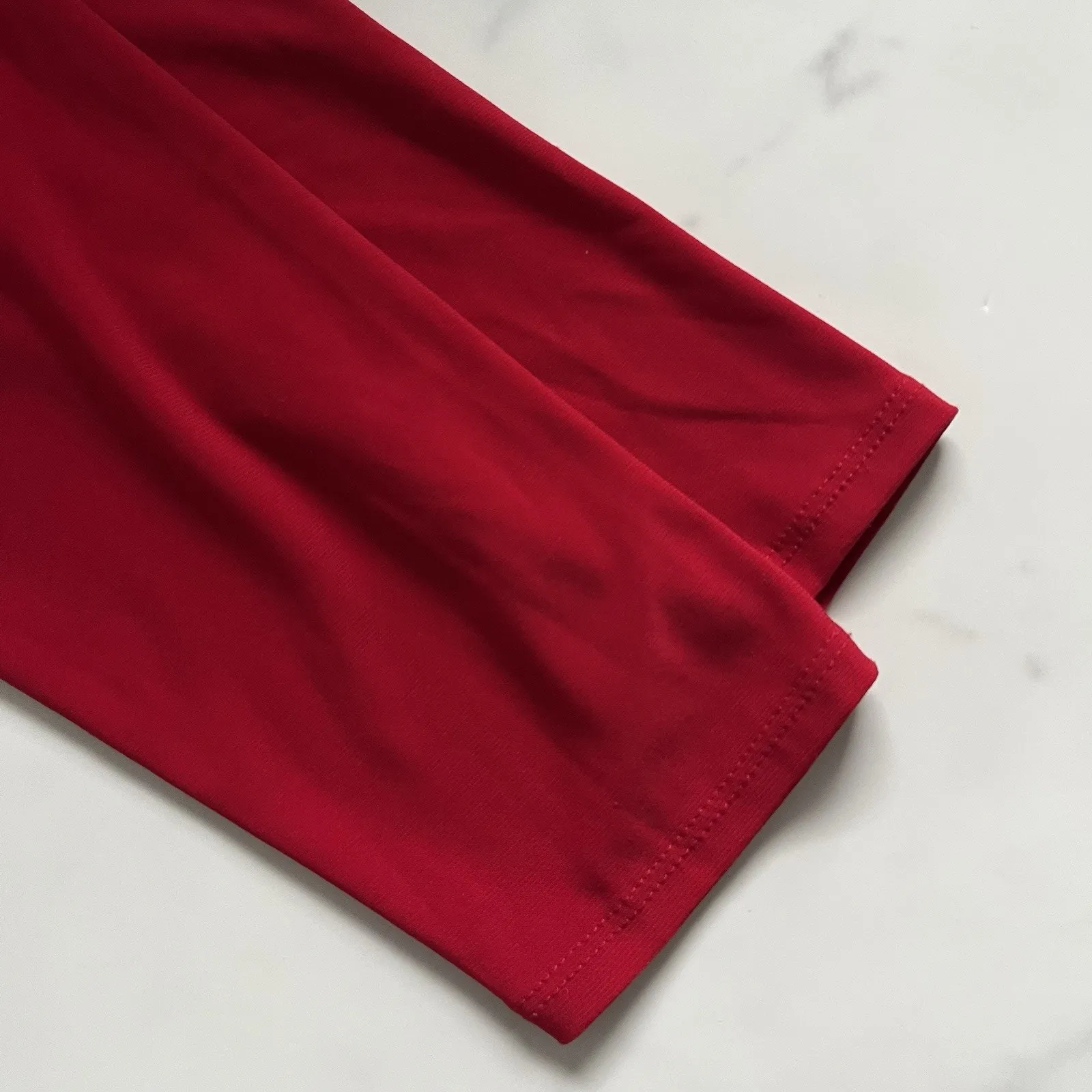 Ralph Lauren Black Label Side ruffle red knee length dress size 10 classic Chic - Image 10