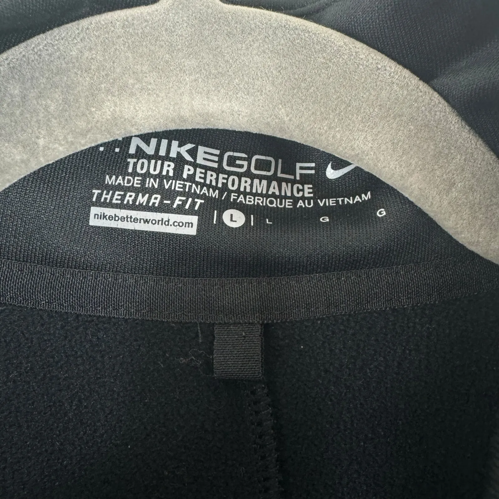 Nike Golf Tour Performance Therma Fit Black 1/2 Zip Pullover Athletic Jacket L - Image 5