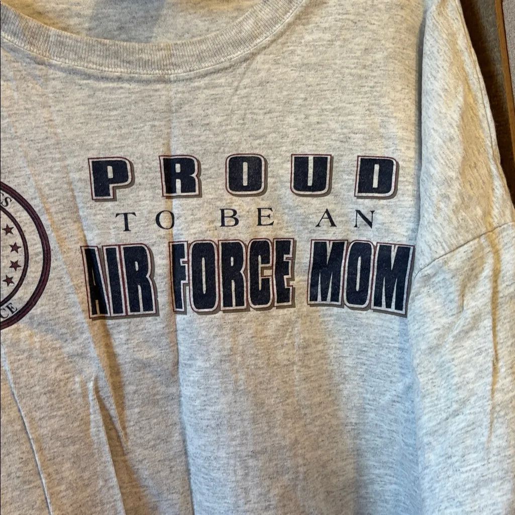 Gear For Sports Gray Cotton T-Shirt proud to be an Air Force mom xxl - Image 3