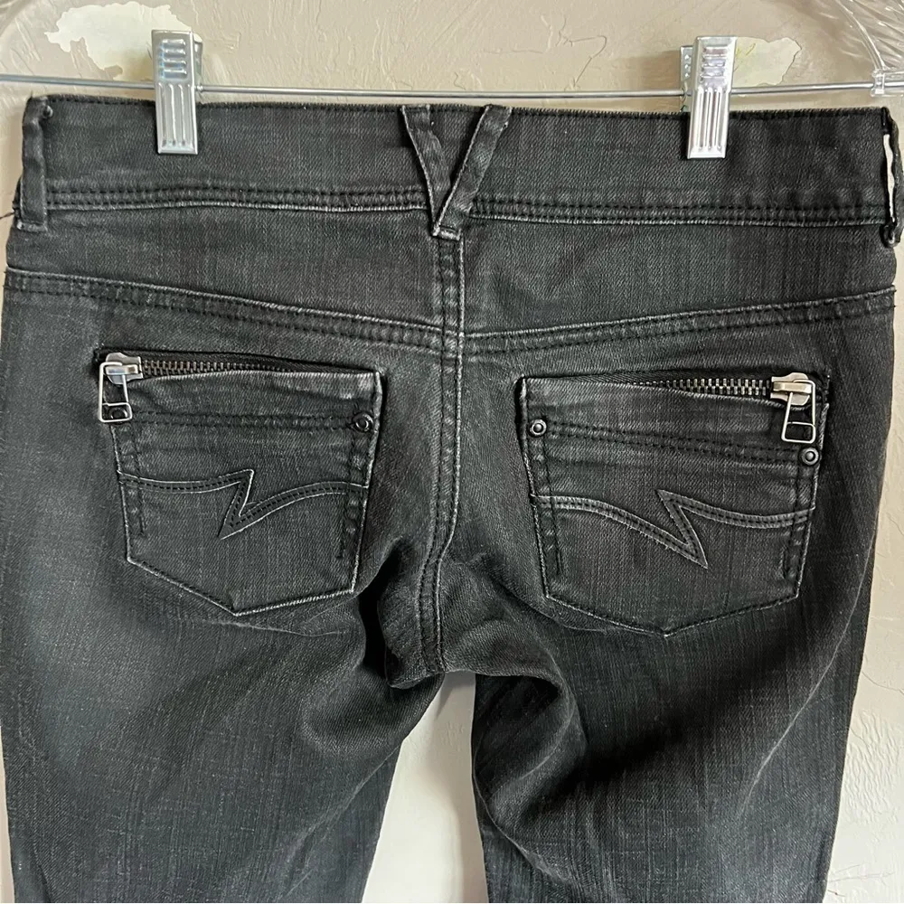 MNG Washed Black Moto Skinny Textured‎ Denim Jeans - Image 9