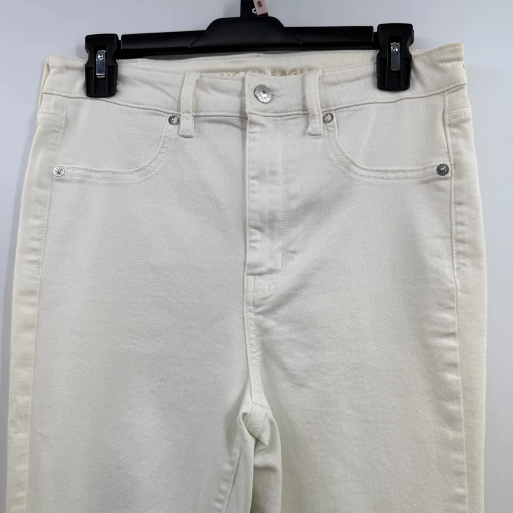 American Eagle super stretch Highest rise flare jeans white wash womens 8 Short - Image 3