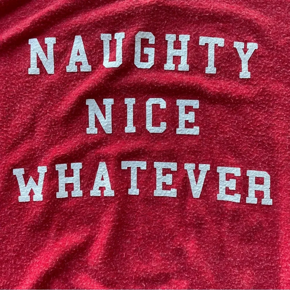Wildfox Naughty Nice Whatever Baggy Beach Jumper Shirt Red Stripe Size Medium - Image 9