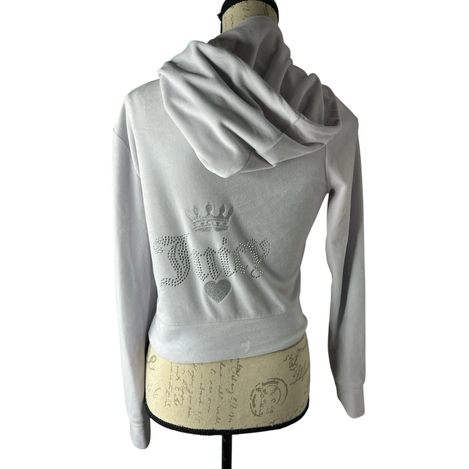 Juicy Couture Women's Light Purple Velour "Juicy" Zip-Up Hooded‎ Jacket S - Image 2