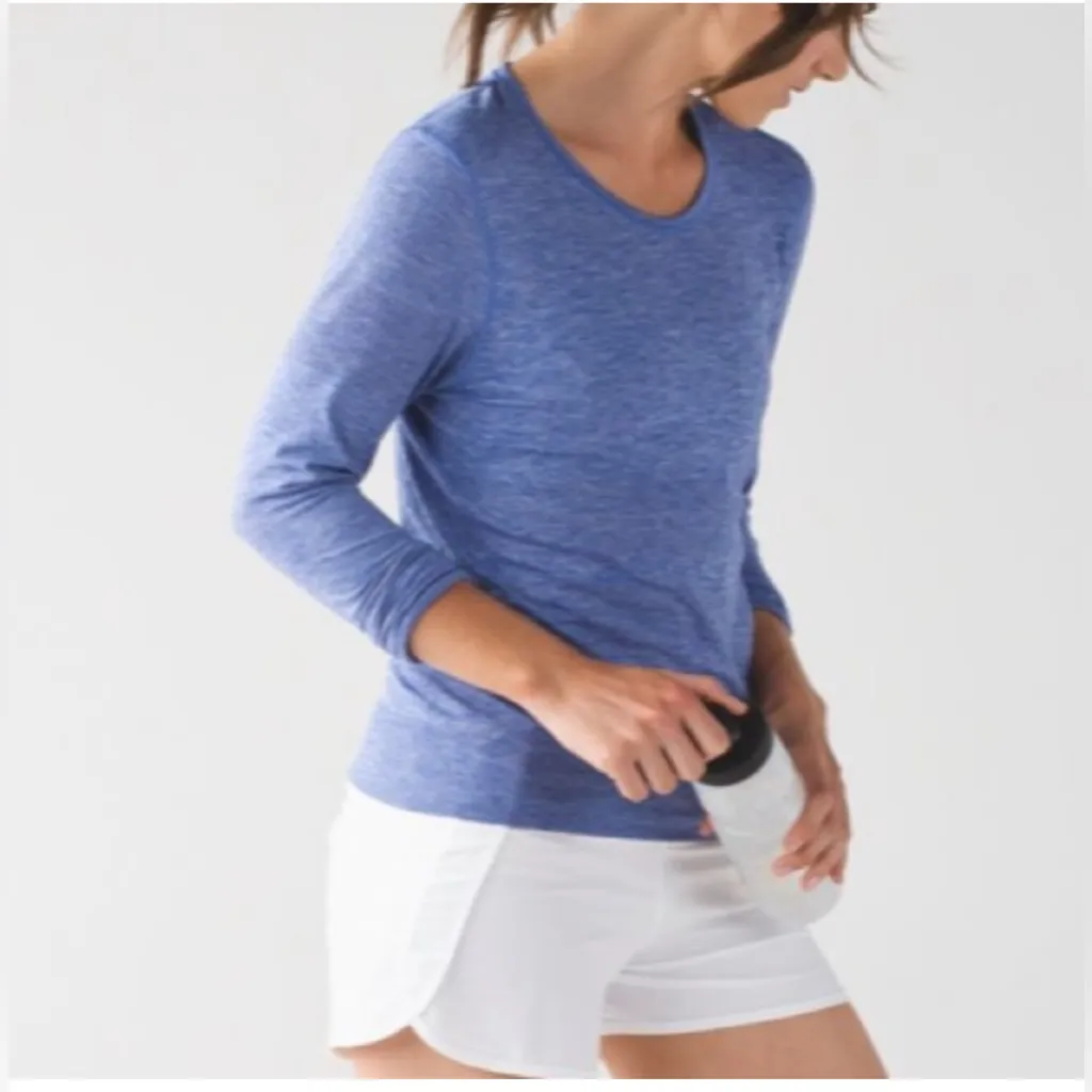Lululemon Breeze By‎ Long Sleeve II in Heathered Sapphire Blue - Women's 4 - Image 3