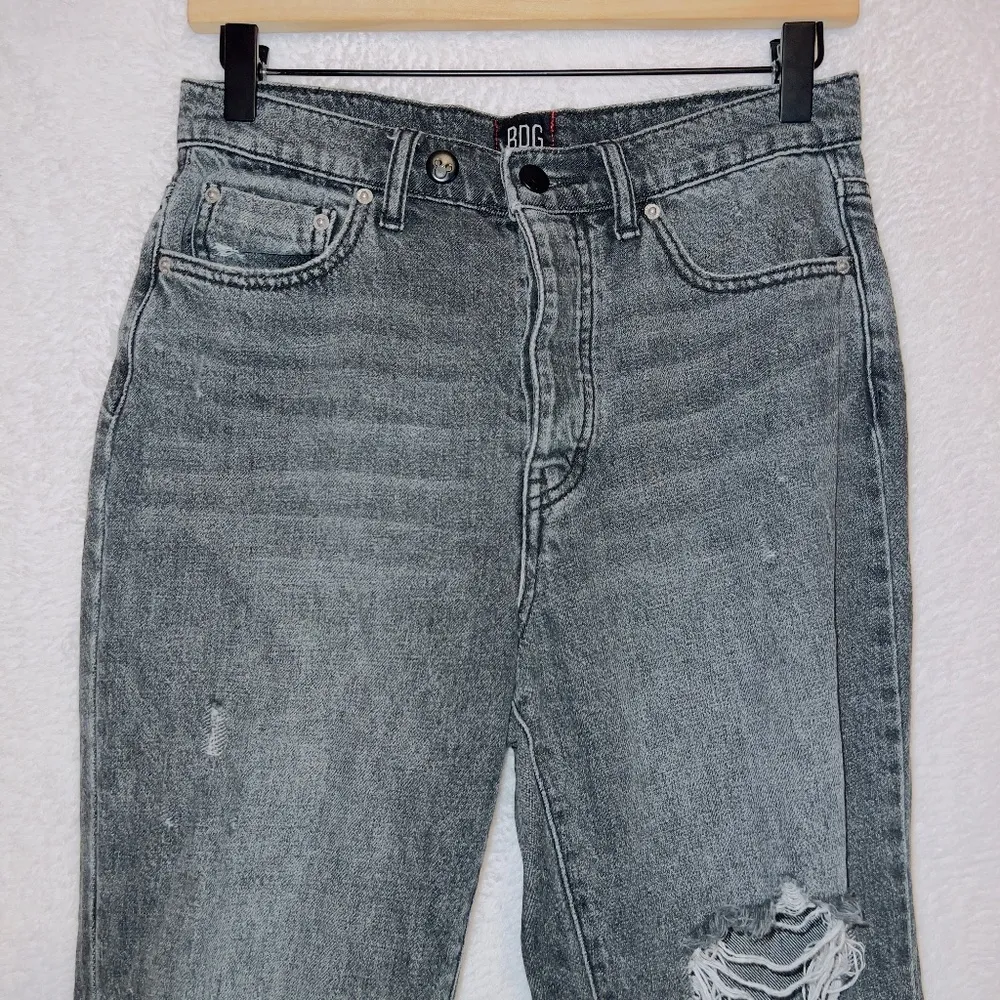Urban Outfitters BDG Charcoal Wash Denim High Rise Button Fly Slim Straight Jean - Image 3