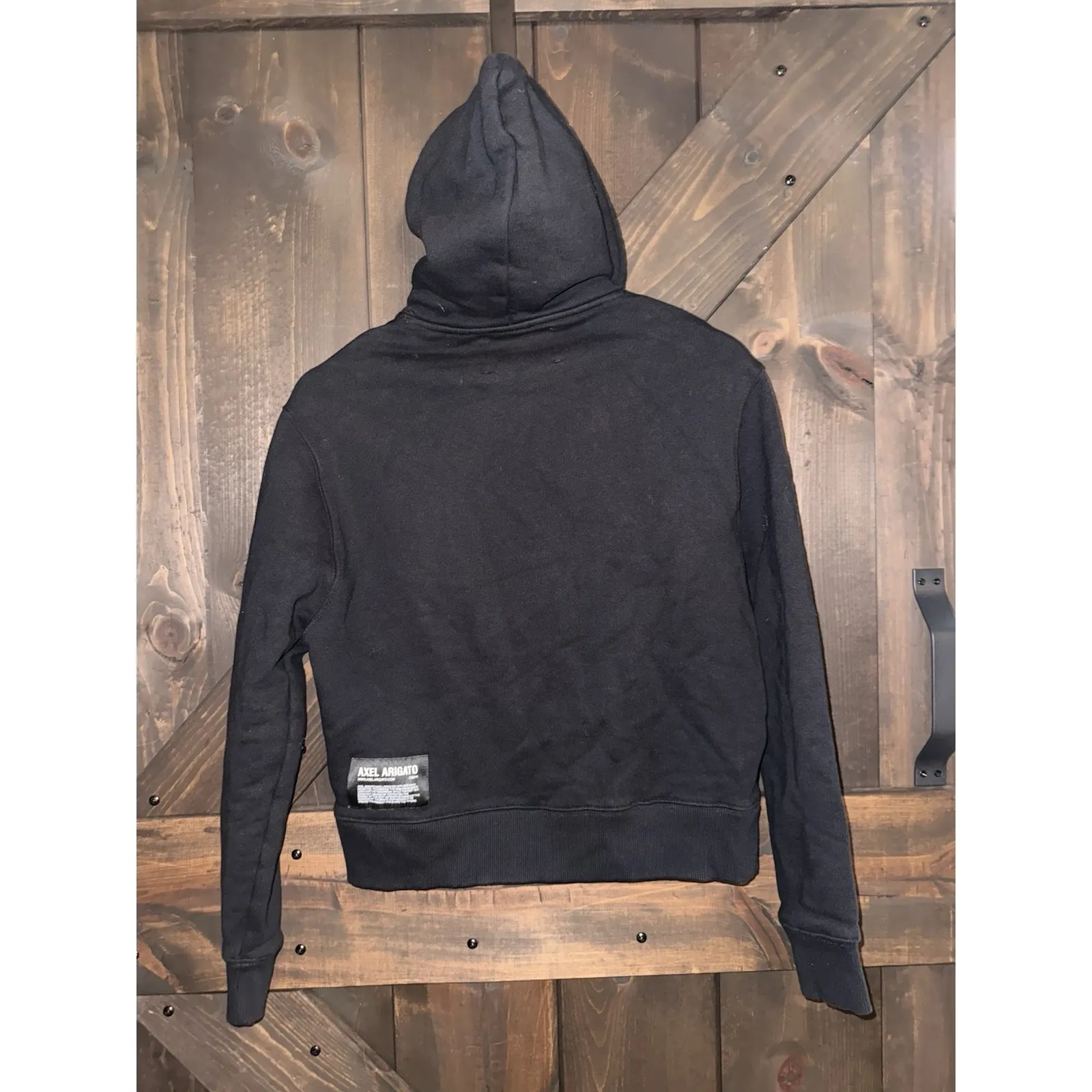 Axel Arigato Keith Haring 2014‎ Women's Sz S Black Hoodie RARE Big Graphic Heart - Image 4