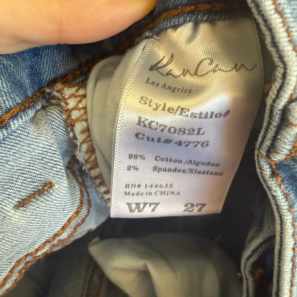 KanCan Light Blue Distressed Jean Shorts Cuffed 7 27 - Image 3