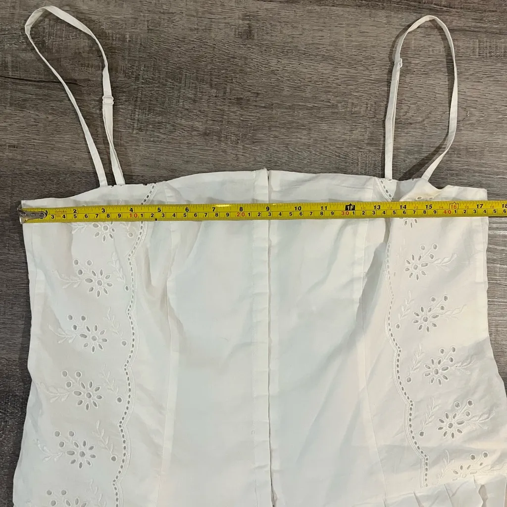 ZARA  pleated mini eyelet dress - Image 9