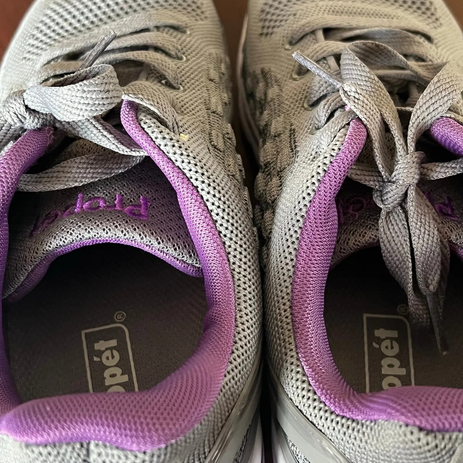 Propet TravelActiv Axial Sneakers Womens 10 4E Gray Purple Mesh Cushion Comfort - Image 8