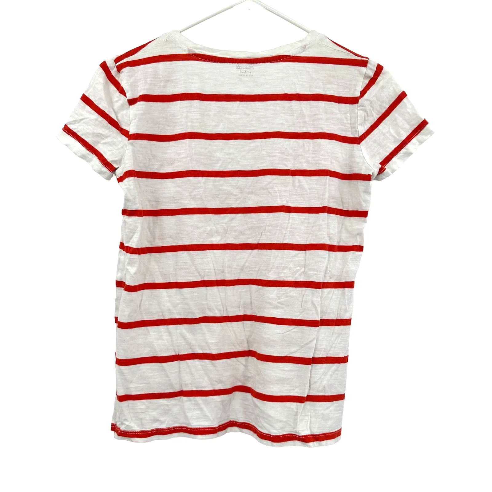 Madewell size XXS red white striped short sleeve‎ t-shirt v neck top shirt tee - Image 2