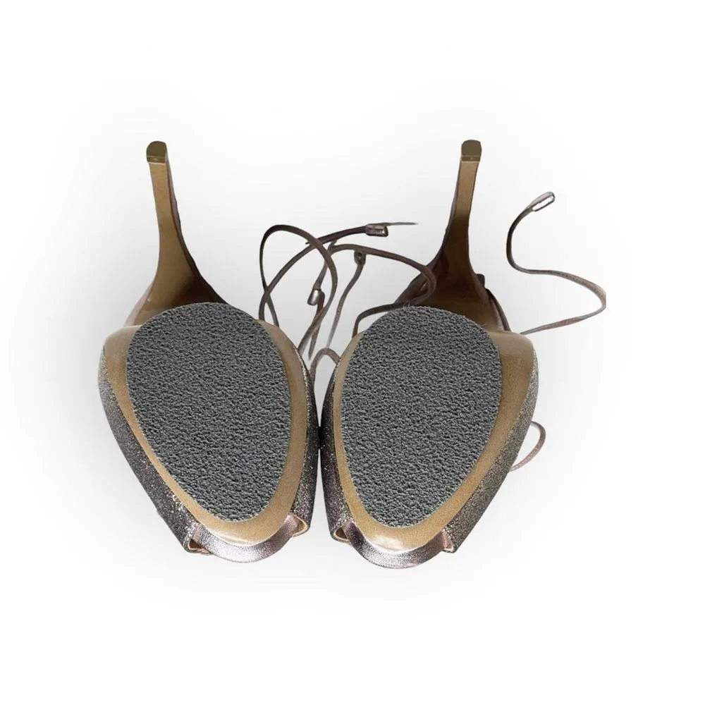 new Nicholas Kirkwood 𖤐 Peep Toe Platform Stilettos Sandal Heels 𖤐 Pink Suede Size 7.5 - Image 8