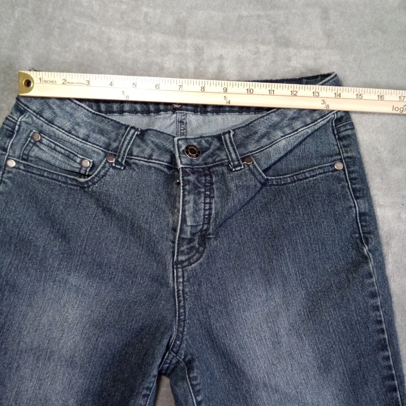 womans Relativity‎ blue denim jean capri size 10 - Image 14
