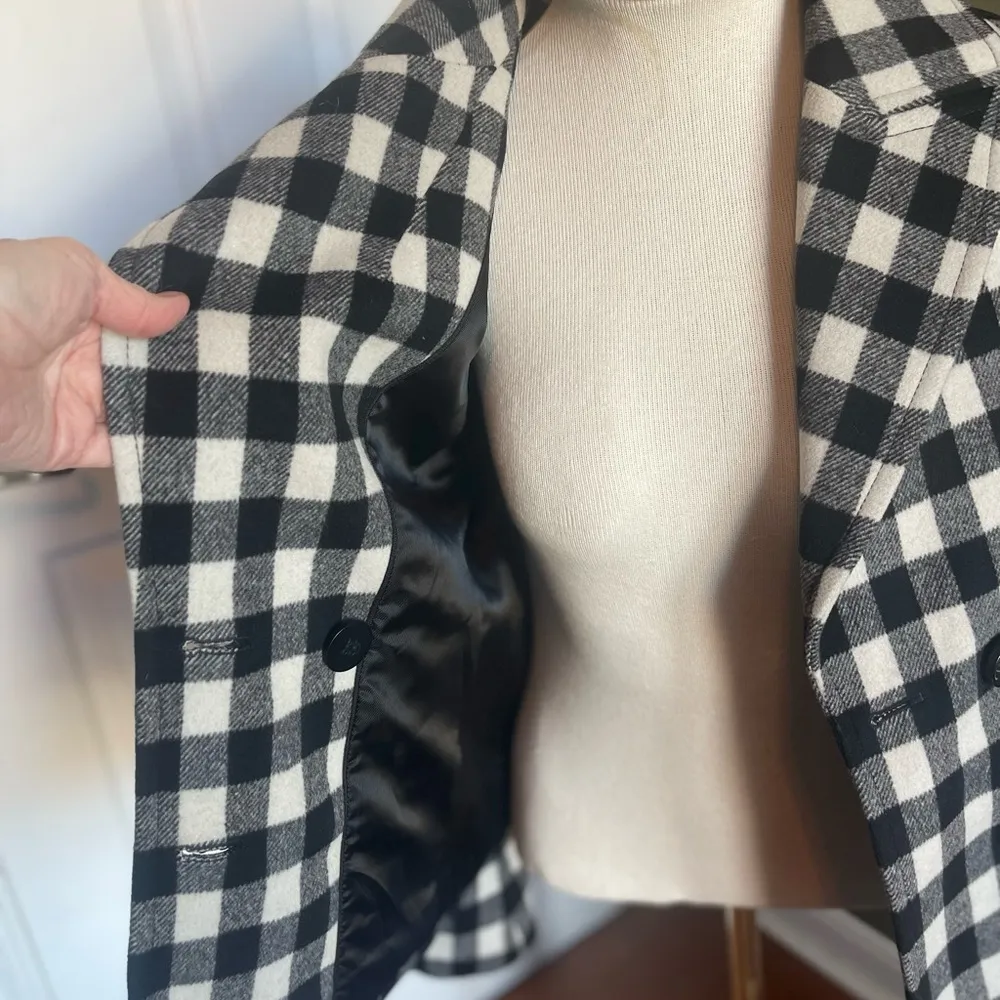 Club Monaco Black/white wool/cashmere blend Peacoat Size S/P - Image 5