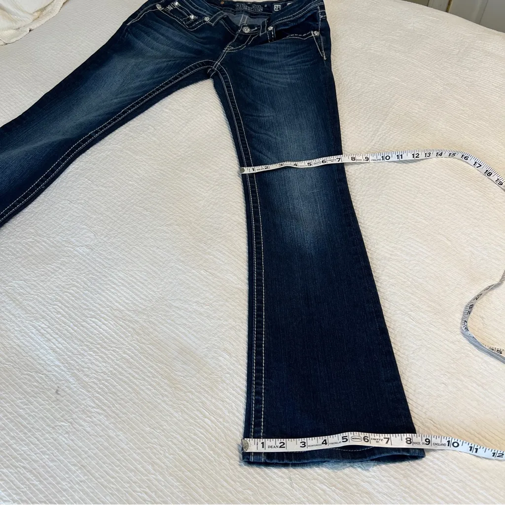 Miss Me Boot flare jeans flap pocket embellished 28 - Image 9