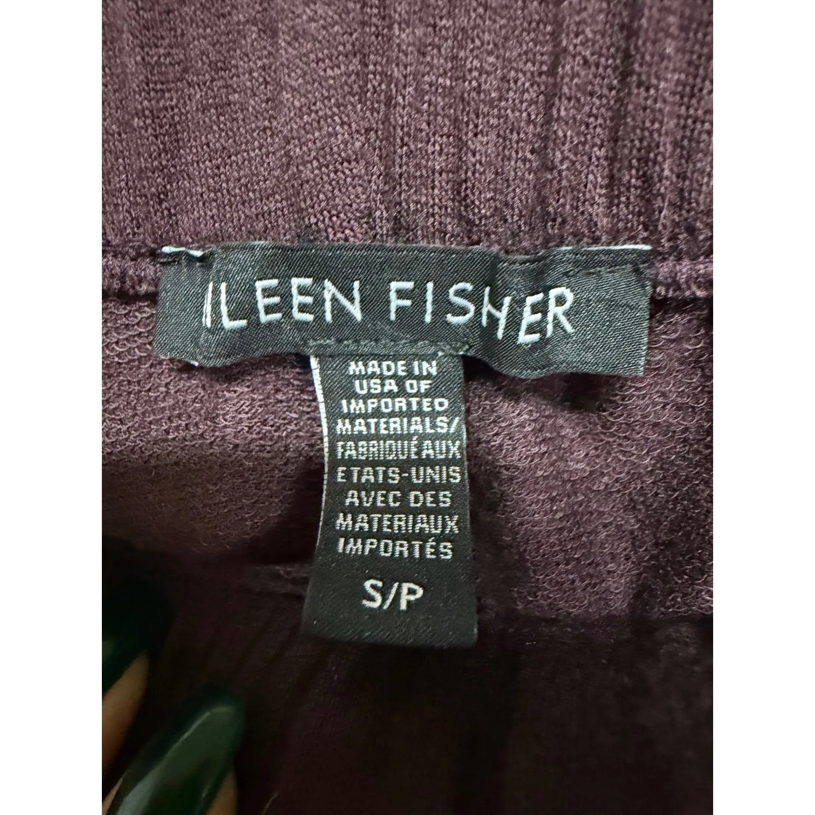 Eileen Fisher Dark Purple Tencel Pull on Straight Leg Lounge Pants Size Small - Image 5