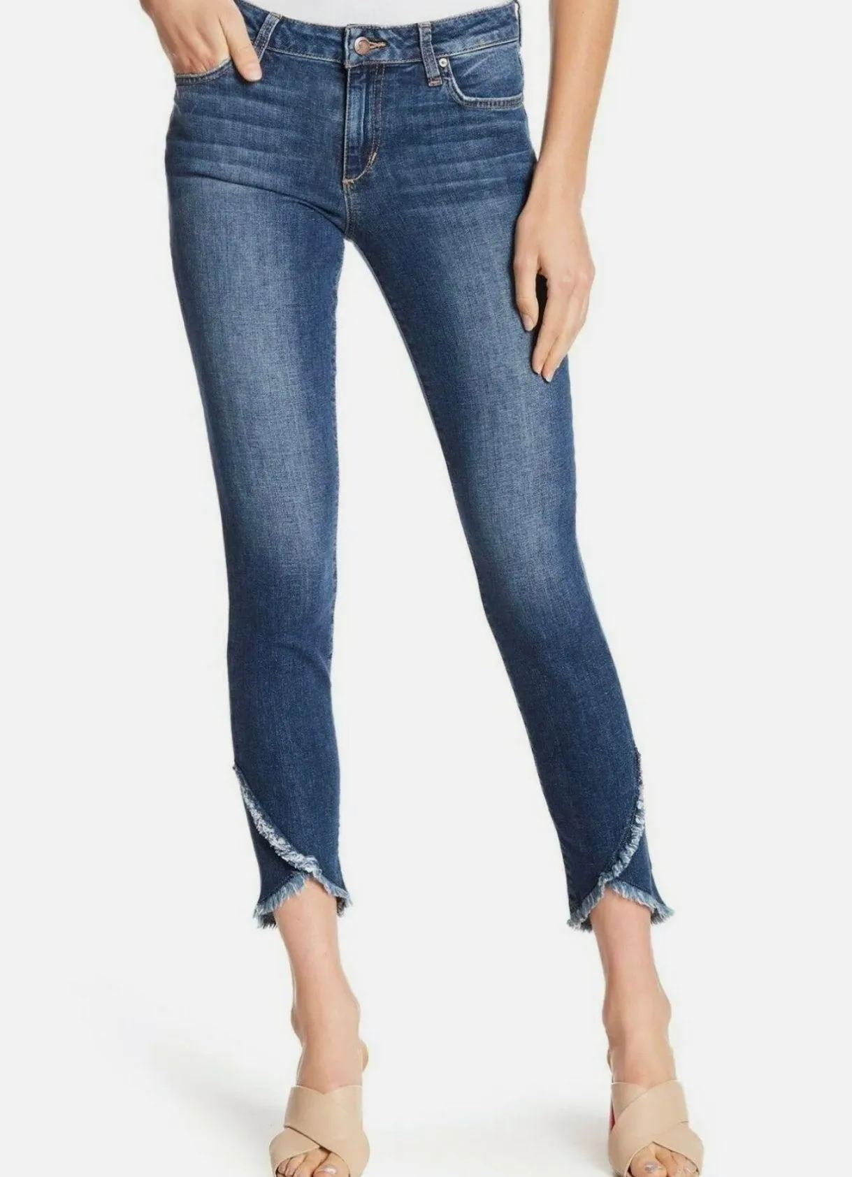 Joe's The Michela Icon Ankle Raw Hem Mid-Rise Skinny Stretch Jeans - Image 2