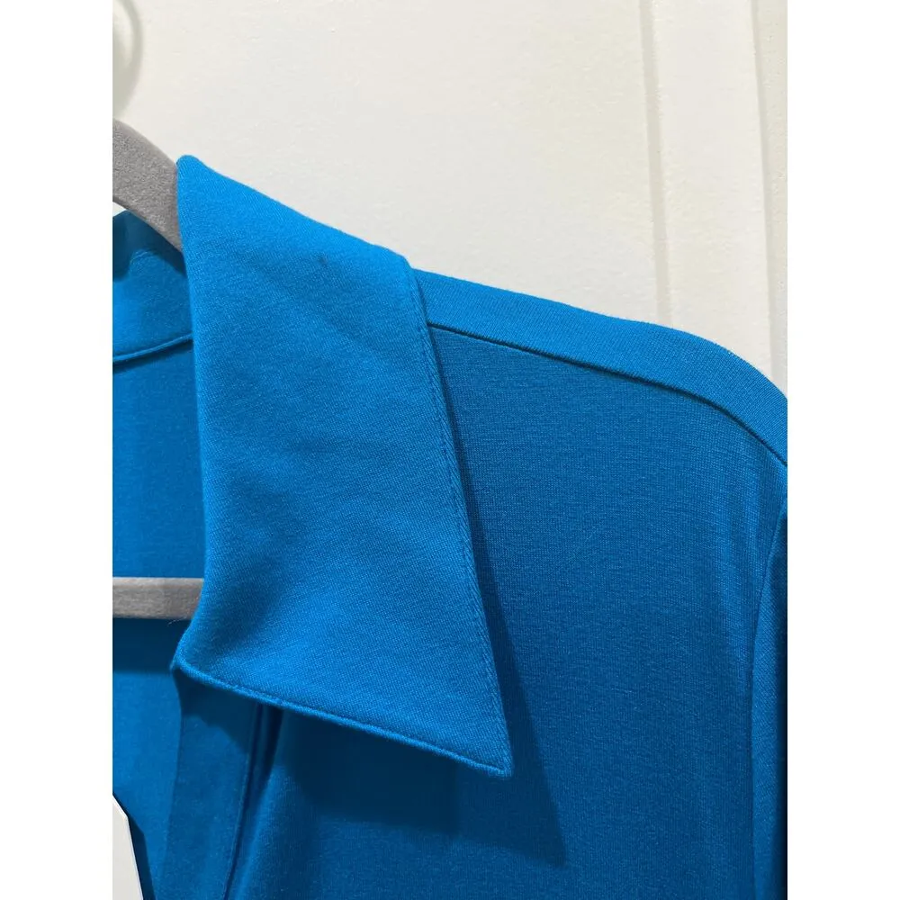 NWT Universal Standard Apero Liquid Jersey Polo Top in Ocean Sz M (18-20) - Image 8