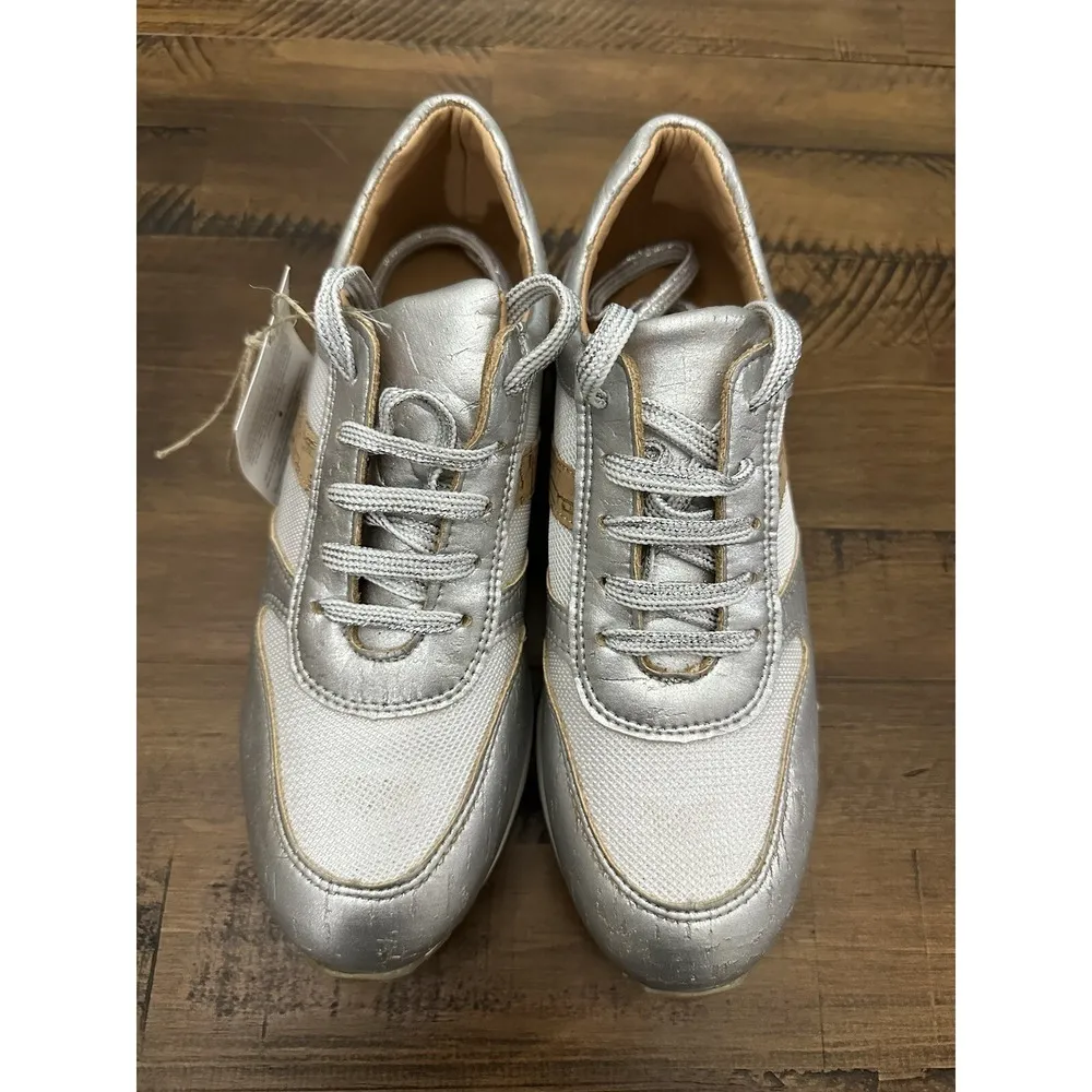 Rutz Walk In Cork Sneakers. Size 7.5 (EU8) Made Of Cork ECO VEGAN Shoes Silver - Image 2