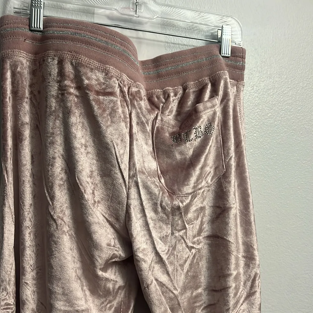 BCBGMAXAZRIA Pink Misted Grape Velour Tracksuit XL - Image 11