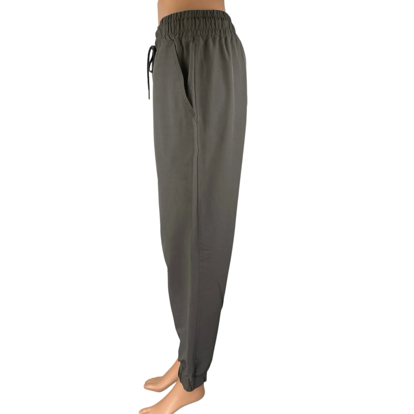 Mondetta Women's Brown Elastic Waist Drawstring Tapered Trousers Joggers Pants M - Image 2