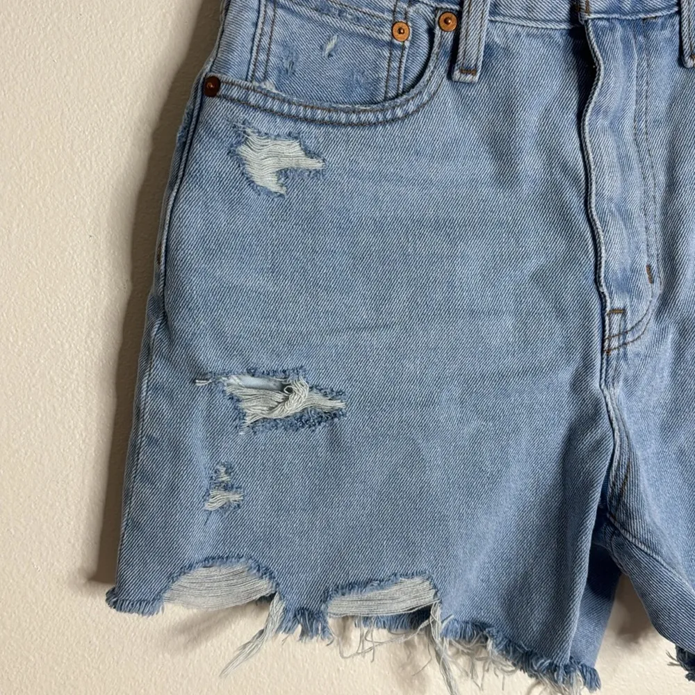 Madewell ladies the momjean denim cutoff shorts size 26 cute - Image 3