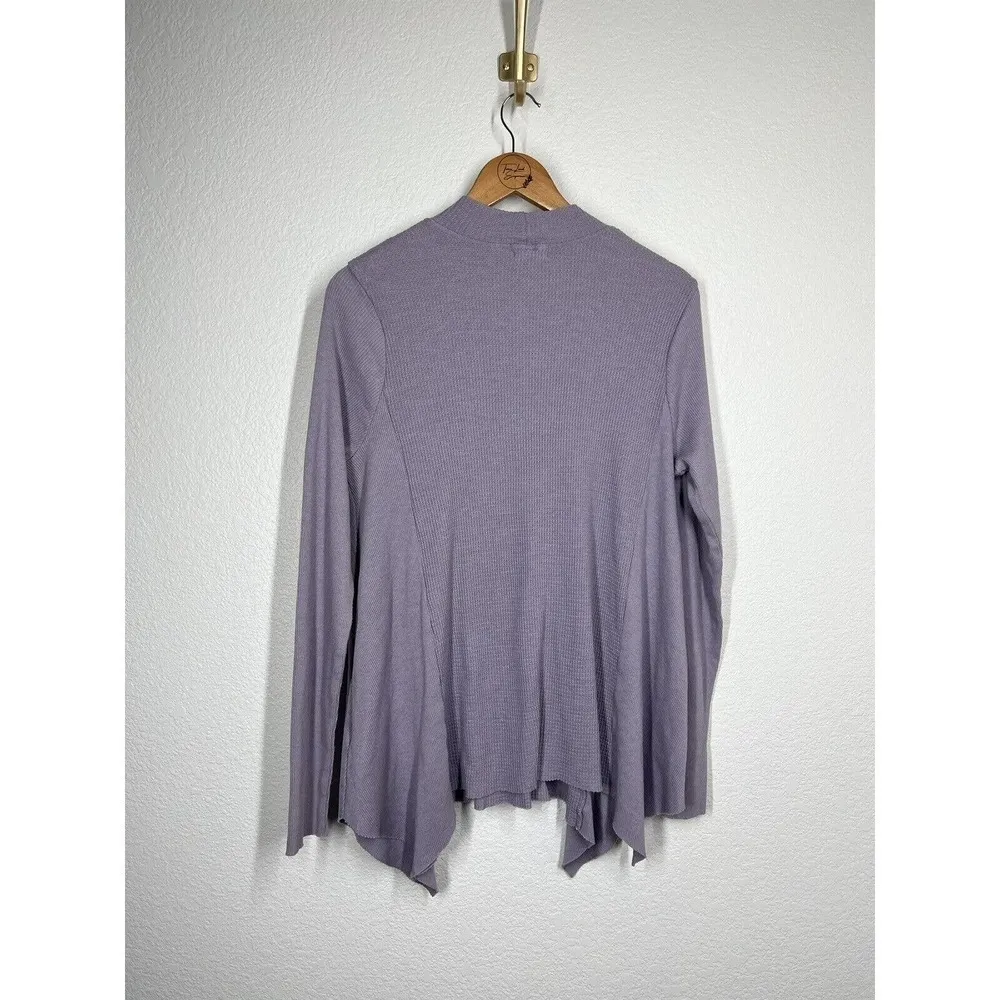 Anthropologie T.la Small S Lavender Sloane Knit Tunic Top Asymmetric Waffle Knit - Image 5