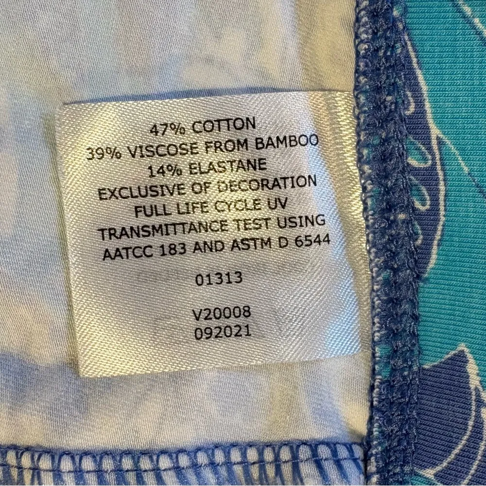 COOLIBAR Monterey Summer Leggings Morada Aqua Blue UPF 50+ Leggings Sz S - Image 9